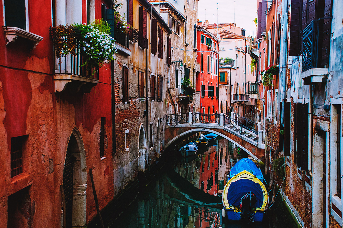 Venice Canal with a Bridge